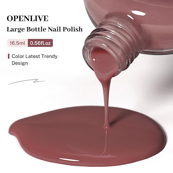 16.5ml Jelly Mauve Red Nail Polish Large Volume Quick Dry Nail Polish, Long Lasting Shine, Fingernail Toenail Nail Art DIY Home Travel Nail Art Gift