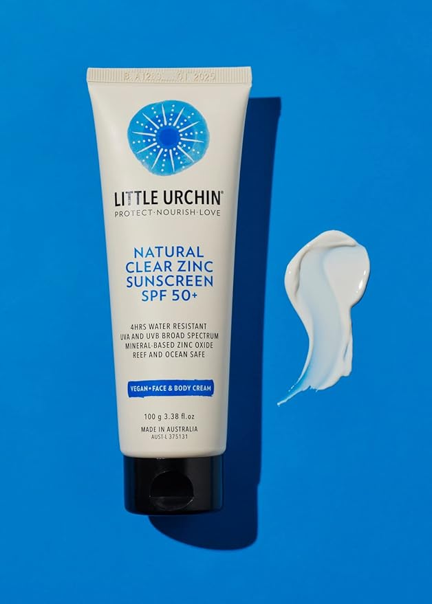 Natural Sunscreen SPF 50+, Clear Zinc, Broad Spectrum UVA/UVB, Water-Resistant, Reef Safe, Vegan, 3.38 fl oz, 100g