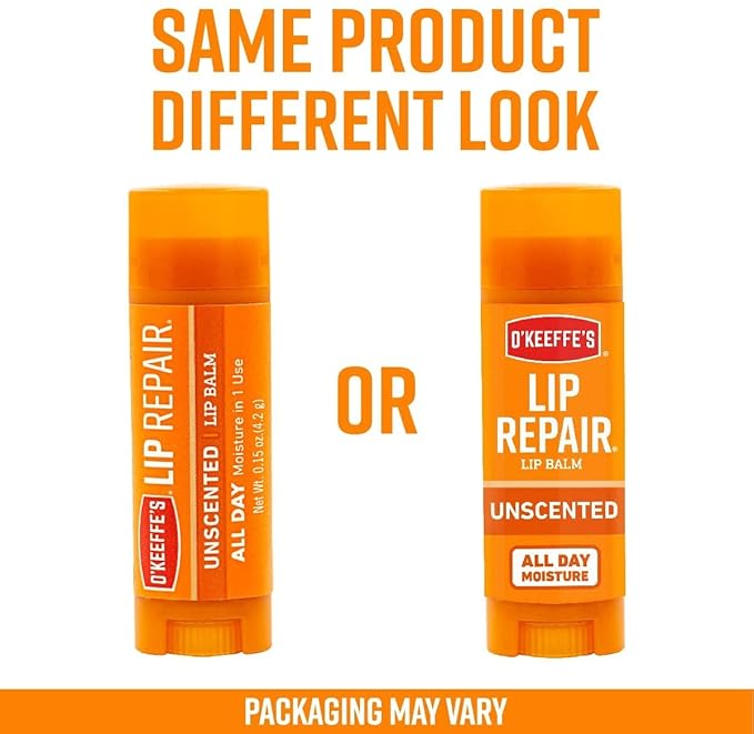 O'Keeffe's Unscented Lip Repair Lip Balm Lips,