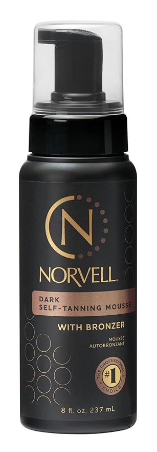 Norvell Sunless Self Tanner Mousse with Bronzer - Instant Natural Looking Bronzing Glow, 8 fl.oz.