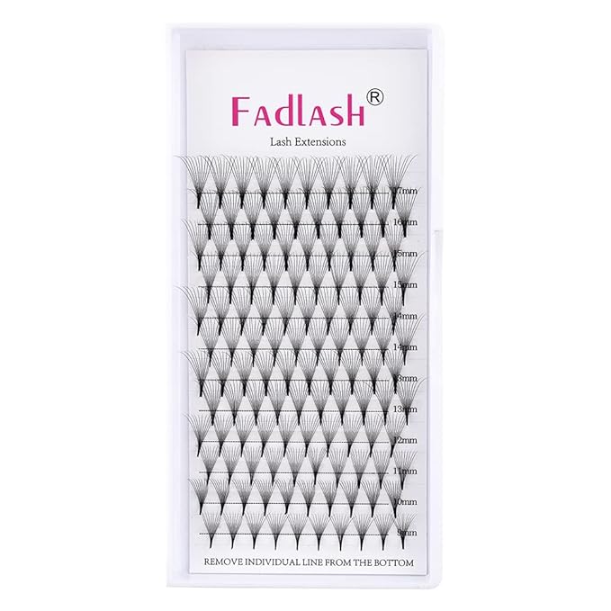 Premade Fans Eyelash Extensions 10D 0.07 C Curl Black Pointed Base Middle Stem Volume Lashes Natural Lash Fans Premade (10D-0.07C, 9-17mm)