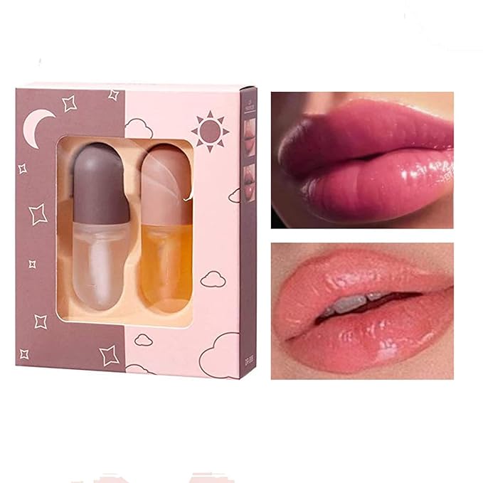 2 Pcs Lip Plumper, Natural Lip Night)