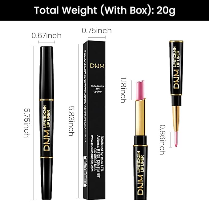 2-in-1 Rose Lip Liner & Lipstick Set Kit for Women, Metallic Lips Kit with Lip Liner Lip Stains Long Lasting Waterproof 24 Hour Lipstick and Lip Liners Combo Lipliners Pencil Set 21