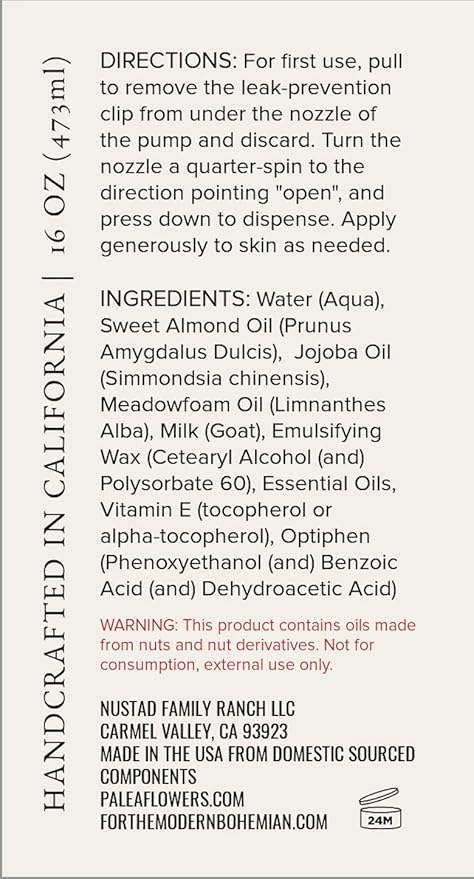 Nustad Family Ranch Goat Milk Body Lotion for Dry Sensitive Skin – Fragrance Free Natural Moisturizer for Face, Hands & Body – Handmade, Fast-Absorbing, Lightweight, Non-Greasy – 16oz