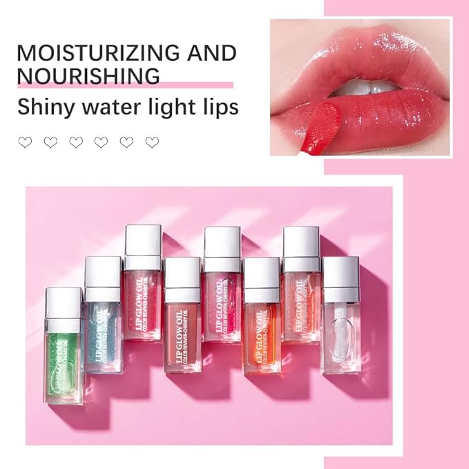 GECOMO Moisturizing Lip Oil,No-Sticky Lip Gloss Lip Balm Lip Care,Fruit Flavoured Lip Oil For Dry Lip's Moisturizing Hydrating And Nourishing (017#ALOE) 0.2 OZ