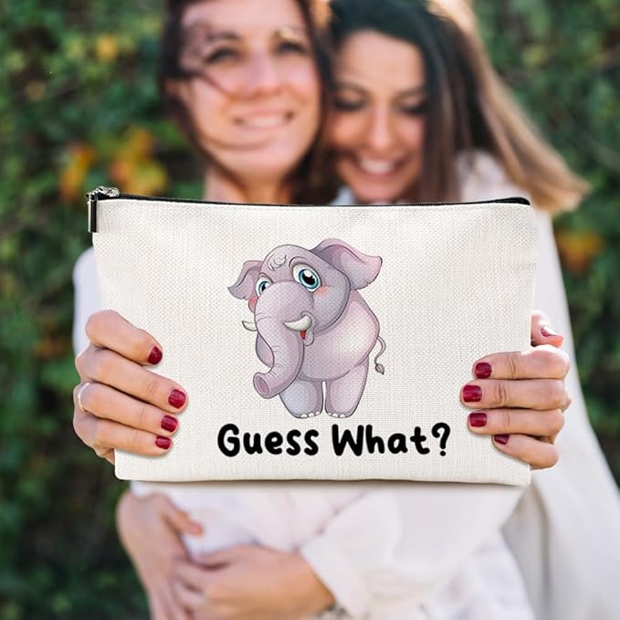 VICBOU Funny Elephants Makeup Bag Elephant Gifts for Women Elephant Supplies Accessories Cute Cosmetic Bag for Girls Daughter Animal Lovers Sister Best Friends Friendship Christmas Birthday Gifts