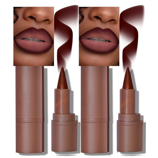 2-in-1 Gradient Lip Liner and Lipstick Lip Combo Set - Achieve Flawless Contour and Gradual Ombre Effect with Easy-to-Use Crayon Form and Cone Tip (2Pcs 07# Mulberry, 2 Count (Pack of 1))
