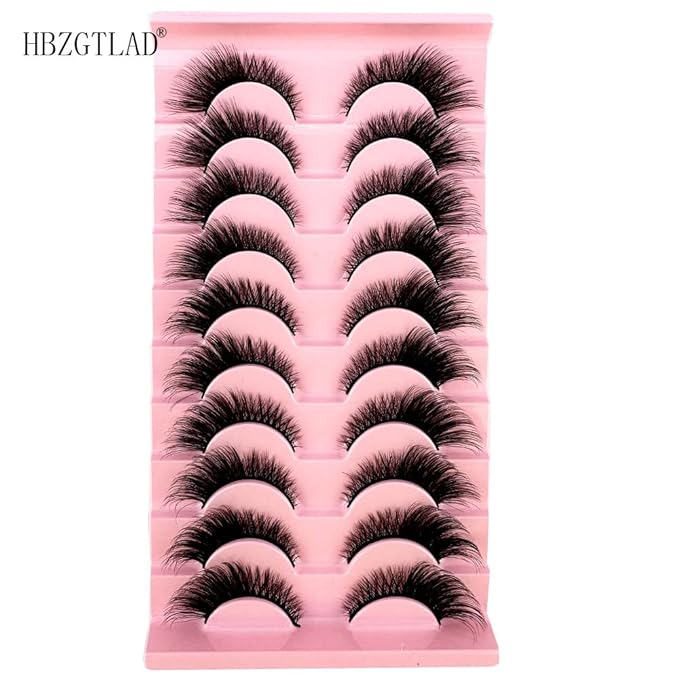 HBZGTLAD Soft Mink Eyelashes 3D Curl Winged End Eye Elongated Fake Lashes Thick Handmade Natural False Eyelash Messy Cross Lash Wholesale (MY-H2)