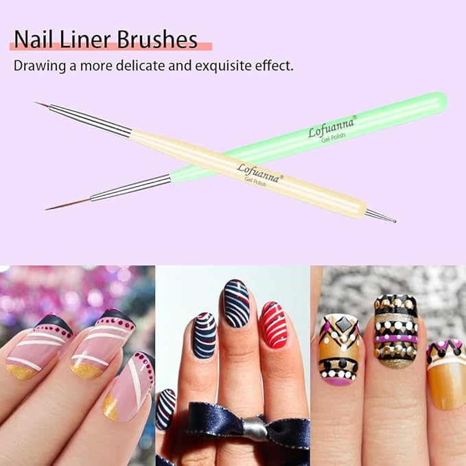 Nail art brushes set lofuanna