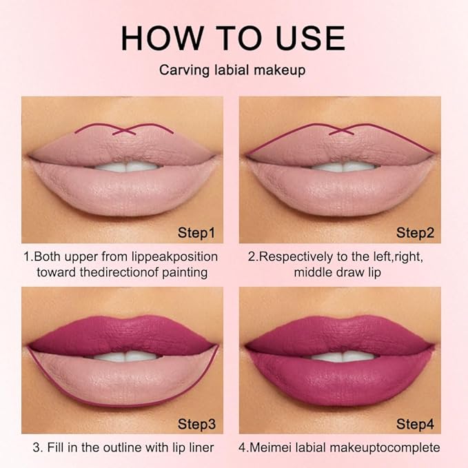 2 Pcs Natural Nude Brown Beige Colors Lip Liner Lipstick Pencils Set for Daily Makeup,Easy to Apply & Remove,Waterproof