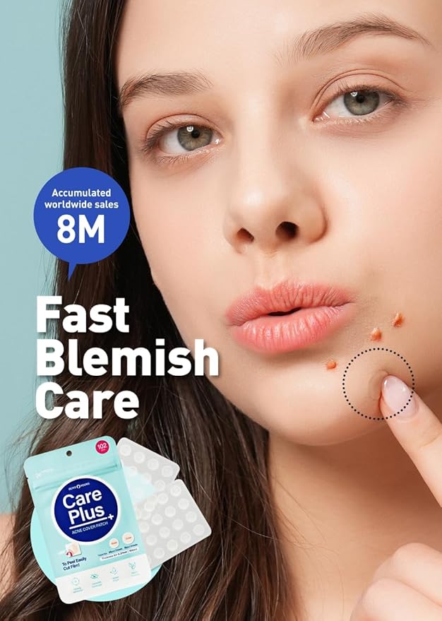 OLIVE YOUNG Care Plus Spot Patch | Hydrocolloid Acne Korean Spot Patch to Cover Zits, Pimples and Blemishes, for Troubled Skin and Face (510 count (Pack of 5))