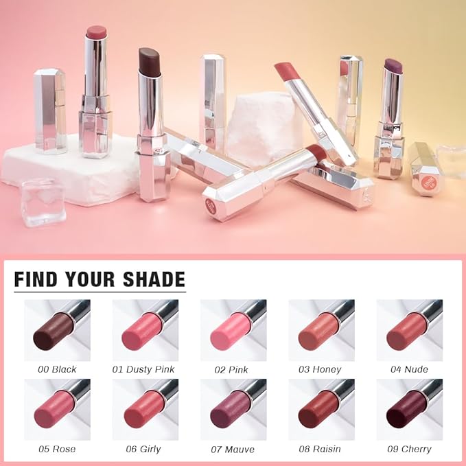 HHLTOH Mauve Honey Lipstick Tinted Lip Balm - Shine Moisturizing Lipstick for Women, Natural Nourishing Hydrating Lip Gloss Stain for Dry Lips, Tint Sheer Lightweight Makeup, Vegan - 1Pc #07 Mauve