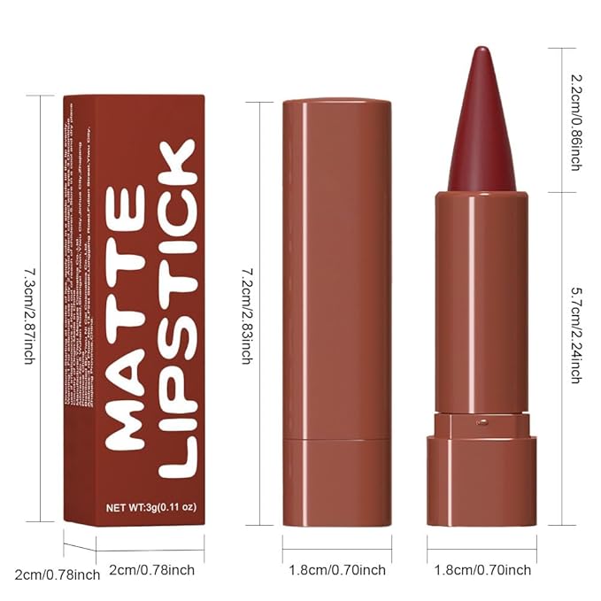 JUAAZIN Vivid Auburn Gradient Matte Lip Liner Pencil Crayon for Women - Waterproof Smudge-Proof Kissproof Long-Wear Lip Pencil, Flawless Contour Ombre Effect Lip Crayon,Creamy Pigmented Lip Liner 07#