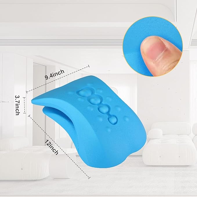 Z3 Back Stretcher for Back Pain Relief, Lower Back Stretcher Back Stretching Cushion, Lumbar Stretcher Device Helps with Spinal Stenosis Herniated Disc Sciatica Nerve, Blue (Blue)