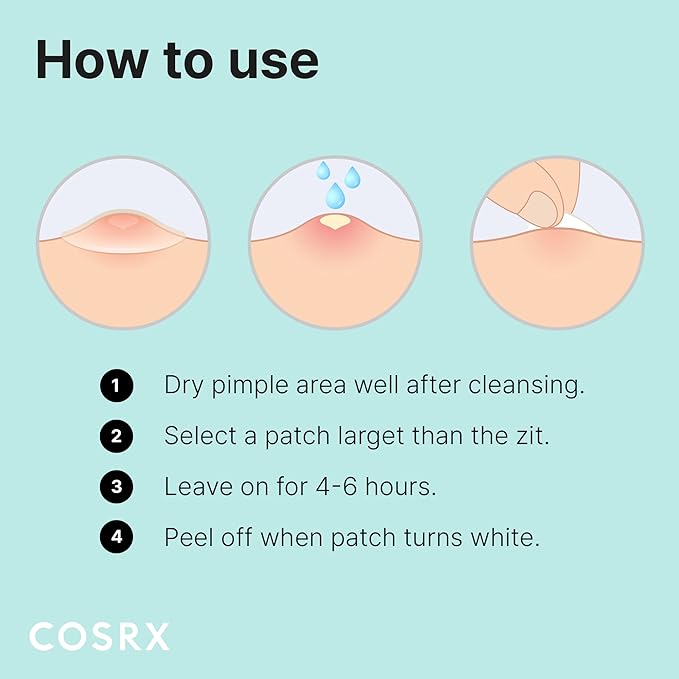 COSRX Acne Pimple Patch Absorbing Hydrocolloid Original 3 Size Patches for Blemishes and Zits Cover, Spot Stickers for Face and Body, Not Tested on Animals