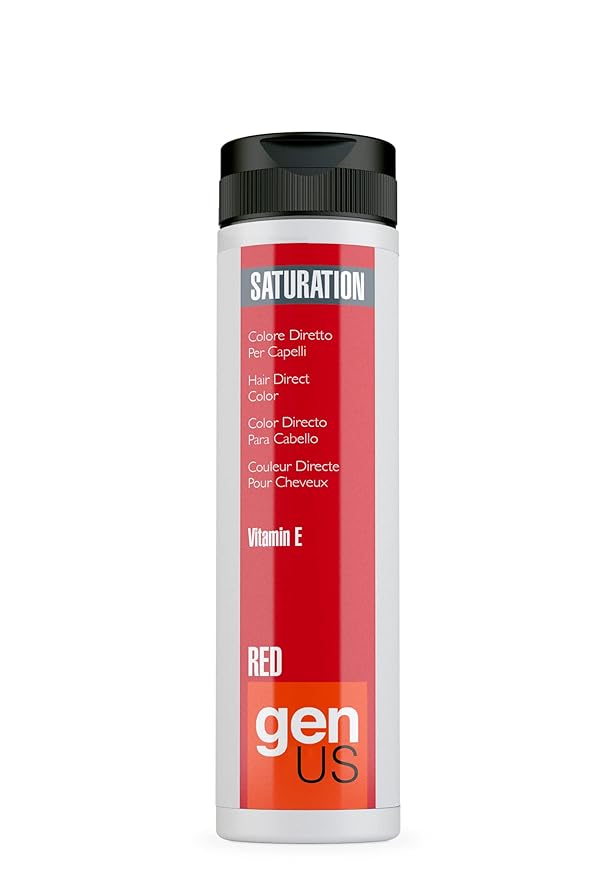 GENUS Gel Hair Color Hot Collection - Direct Colored Gel with Vitamin E - Permanent Dye Color - Hair Coloring for Women & Men - Red, 5.07 Fl Oz