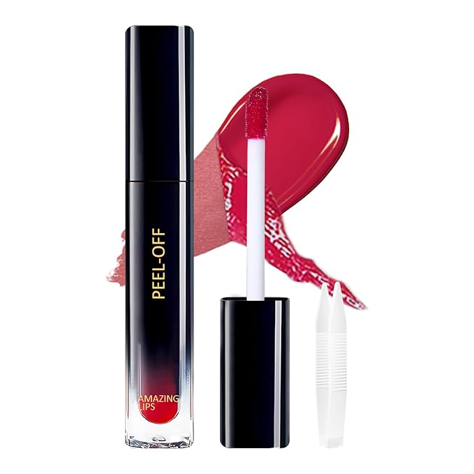 Peel Off Lip Liner Stain, Peel Off Lip Stain with Matte Finish, Peel Off Mask Tint, Waterproof, Long Lasting, Transfer Proof Red Lip Tint, Highly Pigmented Color
