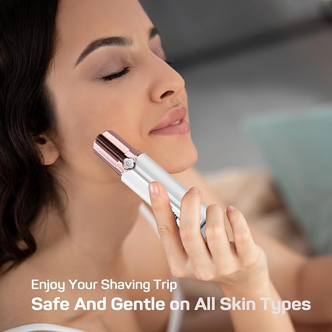 Facial Hair Removal for Women, Hair Removal Device with 4 x Replacement Heads, Gurelax Facial Hair Remover for Chin, Upper Lip
