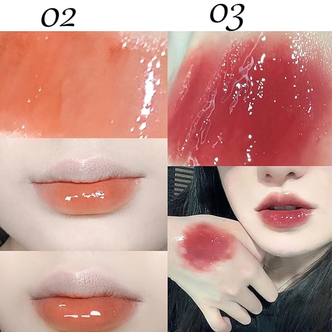 4Pcs Bear Lip Glaze Hydrating Jelly Lip Gloss,Jelly Liquid Lipstick Cute Bear Lipgloss Moisturizing Lip Stain Plumping Water Lip Gloss Waterproof Long Lasting Cheek Rouge Tint Makeup (4, A)