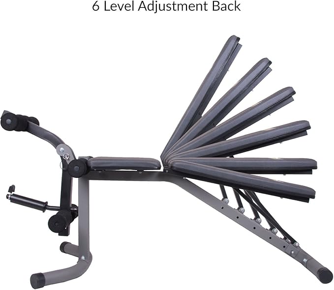 Body Champ Weight Bench with Leg Extension Attachment 2-Piece Combo BCB3780, Gray/Silver