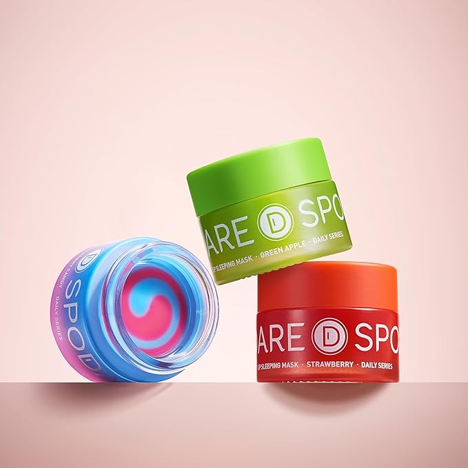 SPODARE Sleeping Lip Mask Strawberry - Overnight Lip Treatment, Lip Care Hydration, Repair for Dry Cracked Lips, Vitamin C, Soft and Nourished Lips Overnight, Christmas, with Shea Butter - 0.42 Fl Oz