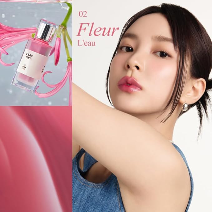 BBIA L’EAU Tint – Glossy & Glow Lip Stain, Watery Lip Tint, Non-Sticky, High Shine Finish, Long-lasting, Moisturizing, Lightweight, Natural, Daily Use, Vegan, Korean Lip Makeup (02 FLEUR L'EAU)