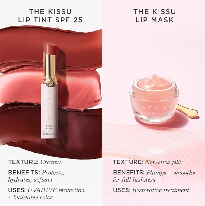 Tatcha Kissu Lip Mask | Overnight Lip Mask, Visibly Plumps and Softens for Lush Lips, 9.0 G | 0.32 oz
