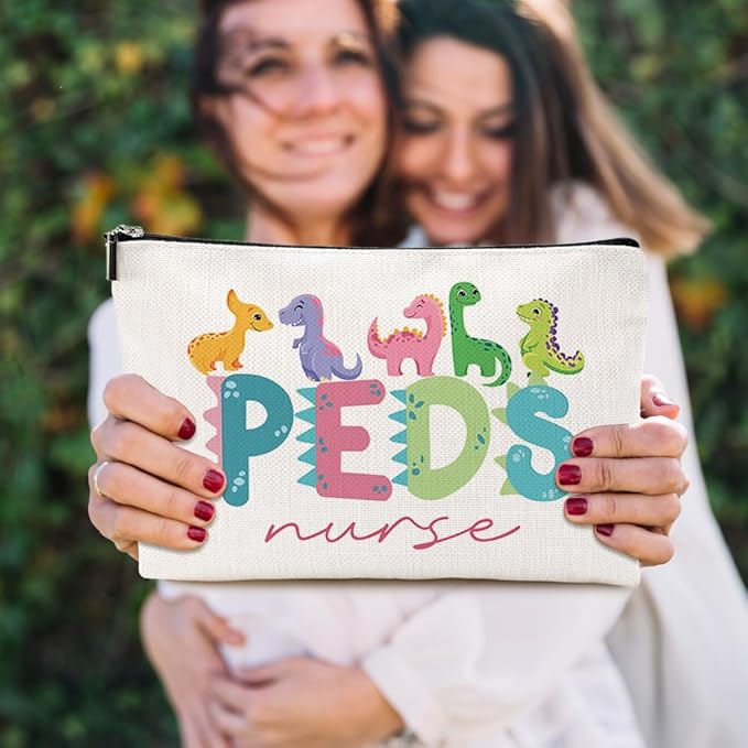 Nurse Gifts Makeup Bag Nurse Accessories for Work Nurse Practitioner Nurse Gifts for Women Pediatric Nurse Dinosaur Cosmetic Bag Rn Gifts for Nurses Nursing Graduation Nurses Week Christmas Birthday