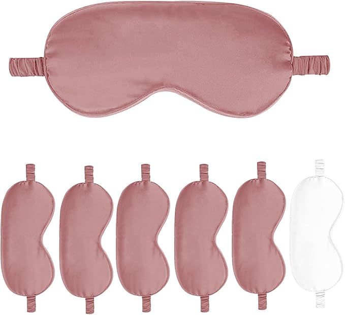 7PACK Satin Eye Mask Silk Sleep Masks Silky Blackout Eyes Covers Sleeping Blindfold Eyeshade Wedding Bridal Gift Travel Naps