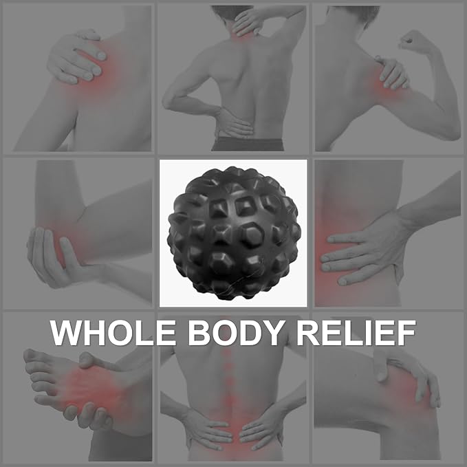 LEZER 4.7 inch Large Massage Ball Roller, Firm Therapy Ball, Deep Tissue Myofascial Release, Trigger Muscle Point, Pain Relief for Neck, Back, Psoas, Thigh, Hip Flexor