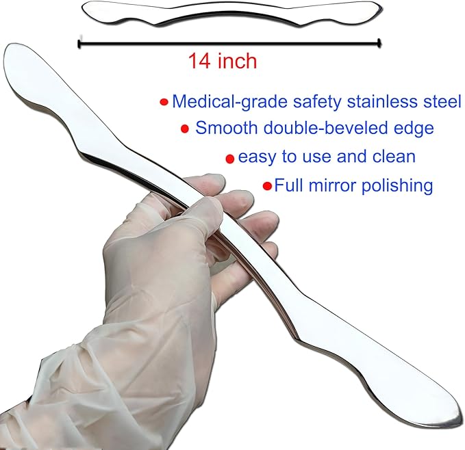 Stainless Steel Muscle Scraper Tool Set, Professional Soft Tissue Massage Tool, Scraping Tool Physical Therapy Gua Sha Kit(4pcs)