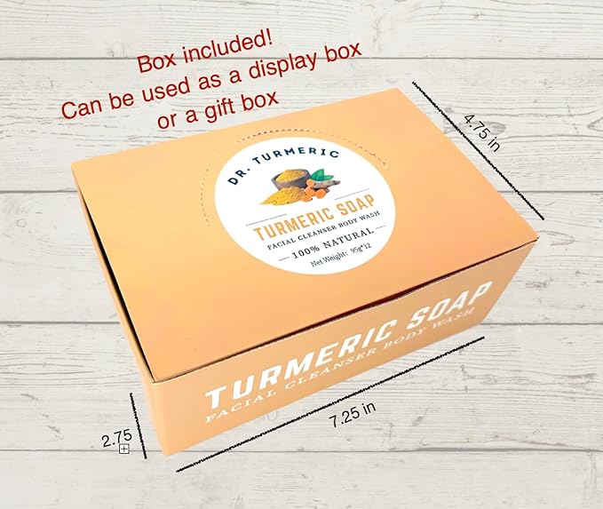 Turmeric Soap Bar | Face & Body Cleanser | Moisturizing | Lathering | Deep Cleansing | Evens Skin Tone | Refreshing Scent | Radiant Skin| 12 Pack