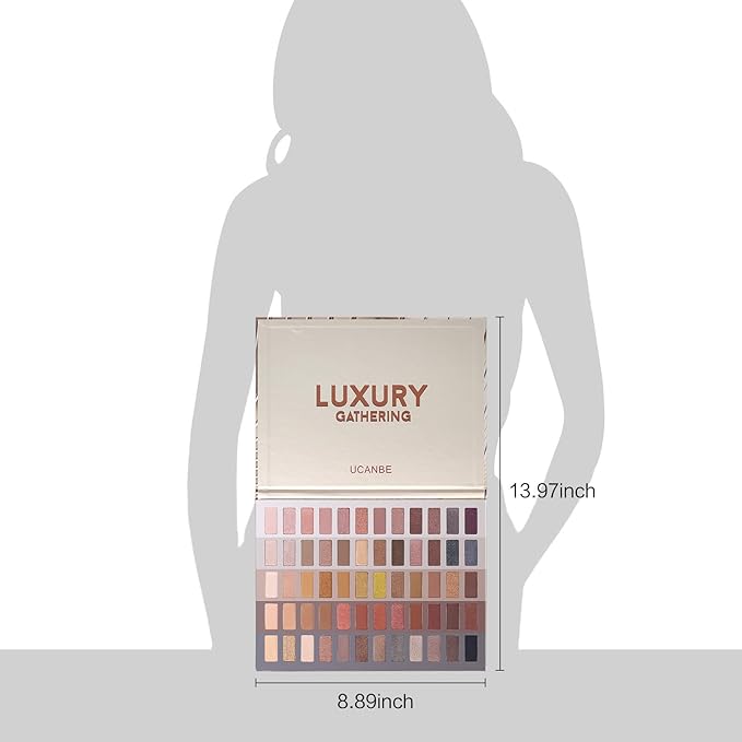 UCANBE 60 Colors Naked Eyeshadow Palette, Warm Neutral Nudes Makeup Pallet, Natural Matte Glitter Shimmer Smokey Eye Shadows Halloween Cosmetic Gift Kit