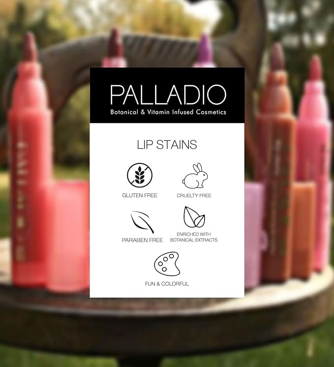 Palladio Lip Stain, Hydrating and Waterproof Formula, Matte Color Look, Longlasting All Day Wear Lip Color, Smudge Proof Natural Finish, Precise Chisel Tip Marker, Mocha Cream