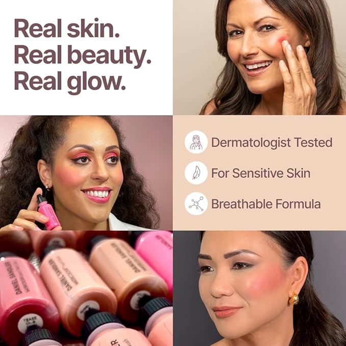 Daniel Sandler WATERCOLOUR LIQUID ILLUMINATOR - 'GRACE' 15ml – Shimmer Liquid Blush for Cheeks Make up, Highlighter – Oil-Free, Lightweight, Buildable & Long-Lasting for Cheeks & Lips