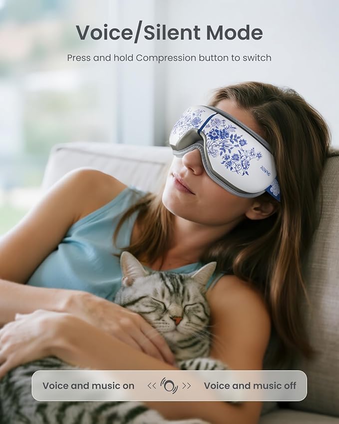 RENPHO Eye Massager with Heat, Valentines Day Gifts for Her Him Birthday Gifts for Women Mom, FSA Eligible HSA Eye Mask for Migraine,Sleep Mask for Dry Eyes Relax, Reduce Strain for Men Dad Eyeris 1