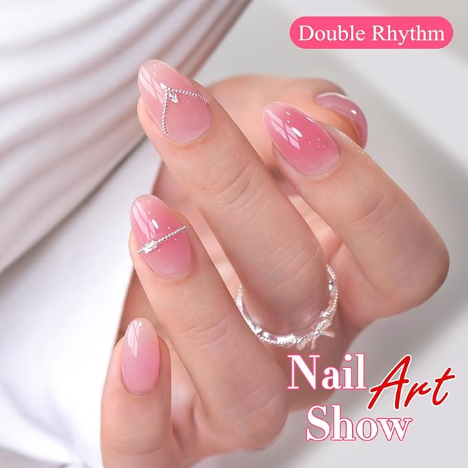 Double Rhythm 6 Pcs 15 ML Gel Polish Set Same Color Same Bottle Soak Off Gel Polish Kit Nail Art Manicure Salon DIY at Home for Women (Milky Nude Pink-T6-84)