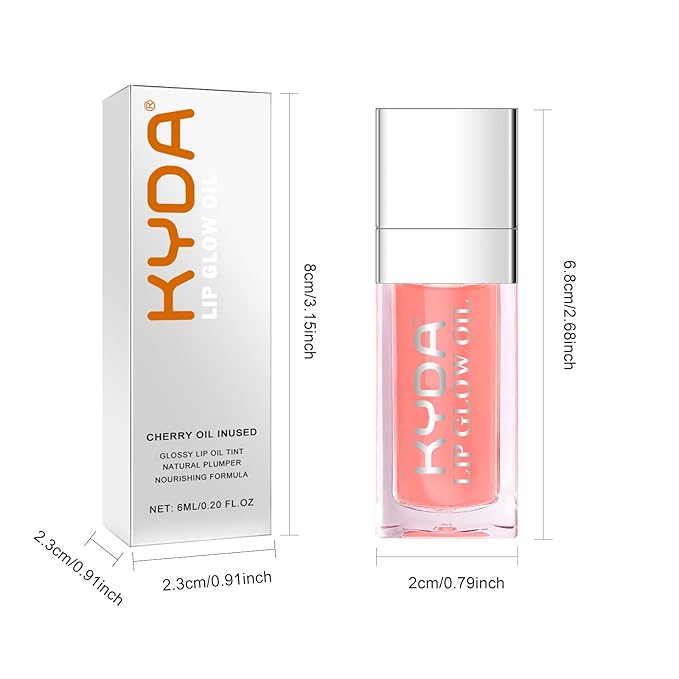 KYDA 2 Colors Hydrating Lip Glow Oil,Moisturizing Lip Hydrating