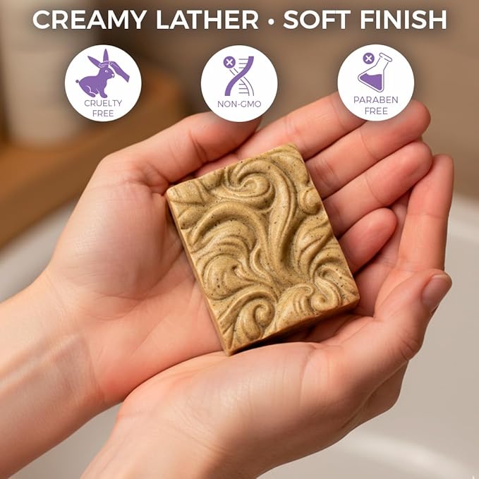 100% Natural Soap Bar With Goat Milk, Salicylic Acid & Turmeric For Warts | Handmade Tea Tree & Sulfur Soap with Castor Oil | 2 oz | Organic Bar for Skin Recovery | Duration Up to 2 Months
