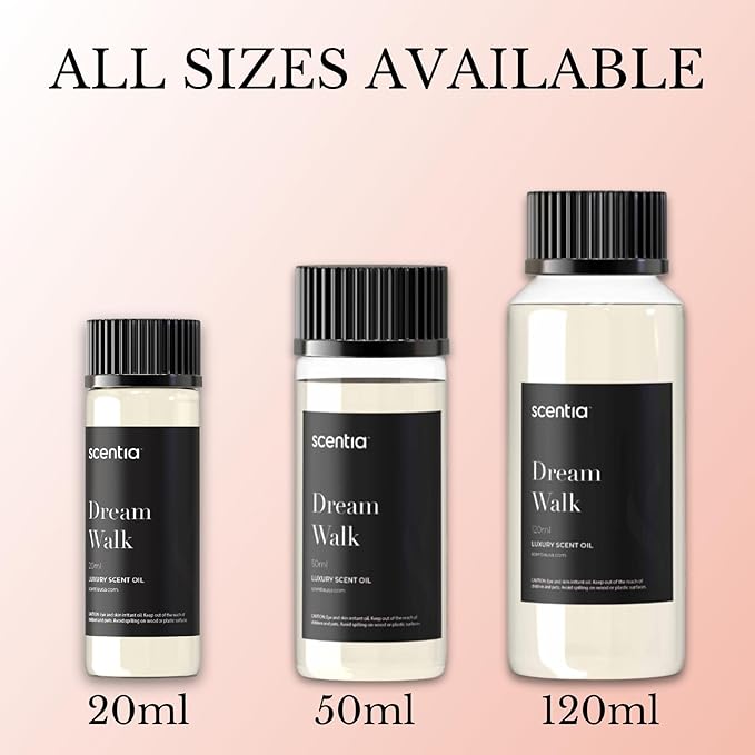 Scentia Diffuser Oil Inspired by We.stin Hotel - 20 ml 0.67 fl oz - Essential Oil Blend White Tea, Cedarwood Notes for Aroma Diffusers and Humidifiers - Dream Walk, Made in USA
