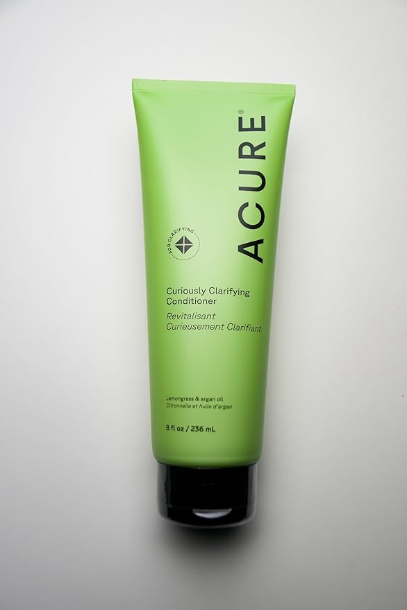 Acure Curiously Clarifying Shampoo and Conditioner Set - Daily Deep Cleansing & Hydrating Set for Women & Men, Detox for Oily Hair & Scalp Build Up, Paraben Free, Sulfate Free - 8 fl oz (2 Pack)