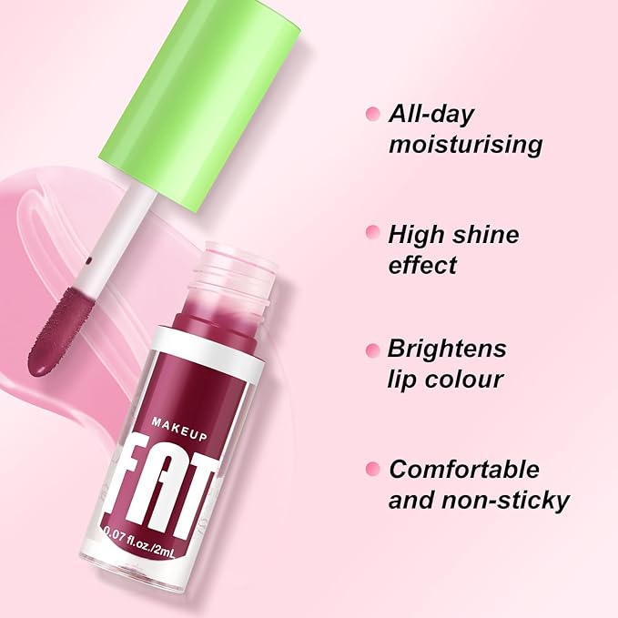 Boobeen Non-Sticky Lip Oil-8Pcs, Plumper Lip Gloss Set, Fruit Flavoured Hydrating Lip Gloss, Dry Lips Treatment for High Shine Finish