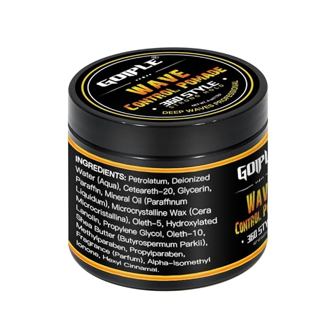 Wave Butter 360 Wave Grease for Men, Wave Pomade for Layered Waves, Moisture, Control and Silky Shine -All Natural Wave Cream, Natural Wave Butter Cream with Shea Butter and Beeswax for Wolfing Kit
