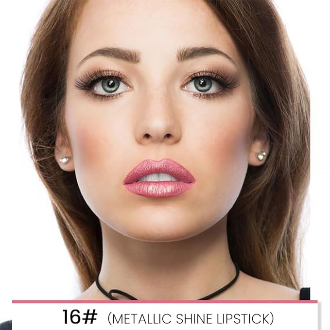 2-in-1 Light Pink Lip Liner & Lipstick Set Kit for Women, Matte Lips Kit with Lip Liner Lip Stains Long Lasting Waterproof 24 Hour Lipstick and Lip Liners Combo Lipliners Pencil Set 16