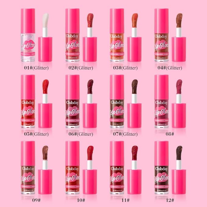 Lip Plumper Gloss Glitter Tinted Plumping Lip Gloss For Women Hydrating Long Lasting Shimmer Moisturizing Glossy Non Sticky Lip Gloss (06# Wine)