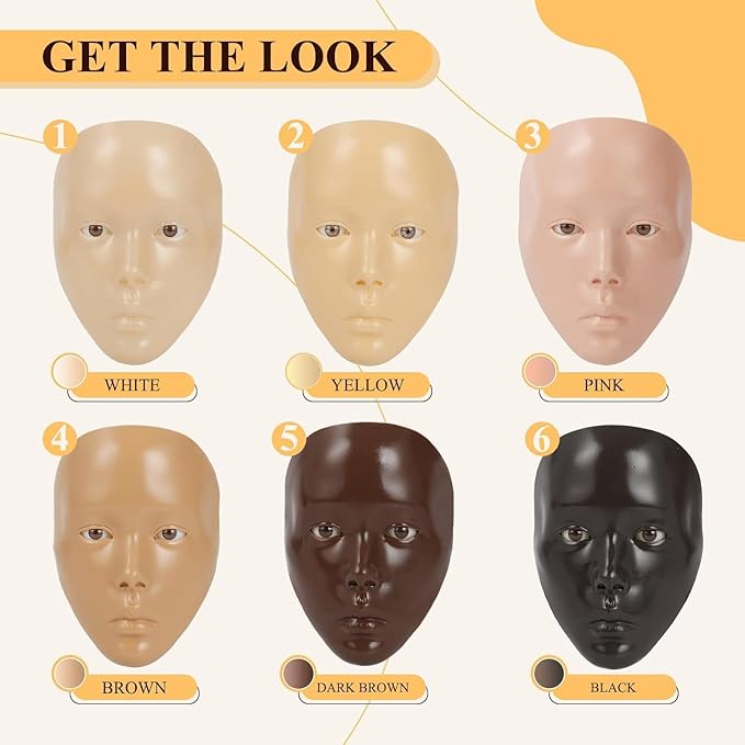 Makeup Practice Face, Eye Makeup Practice Head Silicone,