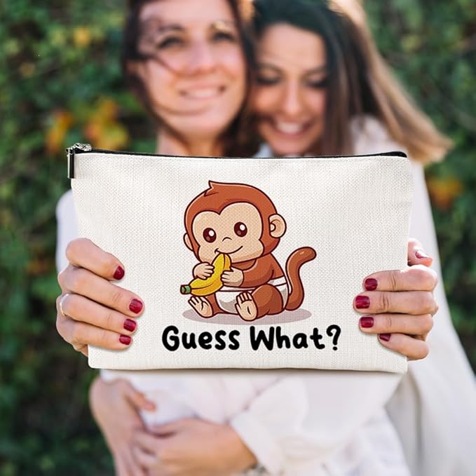Funny Cute Makeup Bag Monkey Gifts for Girls Monkey Supplies Accessories Cosmetic Bag for Women Girls Daughter Animal Lovers Sister Best Friends Pet Coworker Graduation Mothers Day Christmas Birthday