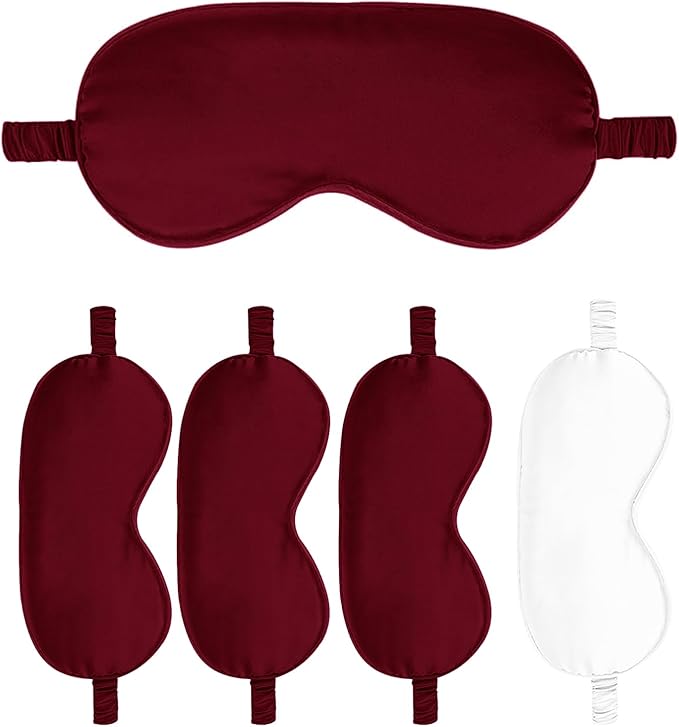 Sleep Masks 5PACK Silk Eyes Cover Satin Eye Mask Silky Blackout Soft Blindfold Sleeping Eyeshades Covers Bridesmaid Gifts