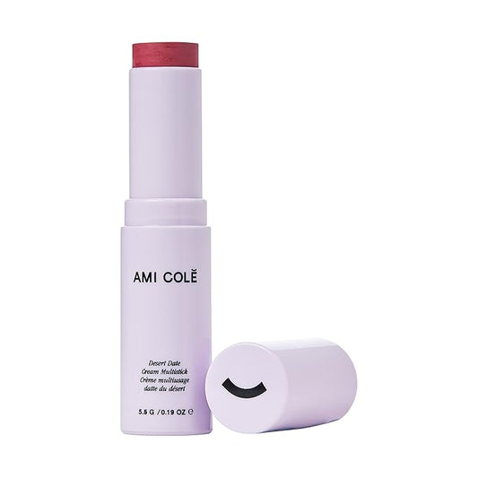 AMI COLÉ Desert Date Cream Multistick Lip and Cheek Tint (Hibiscus), moisturizing lip tint, lip and cheek stain, natural lip color