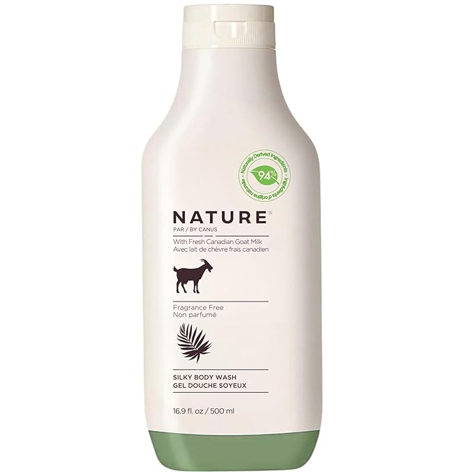 Nature by Canus, Natural Cleanser, Moisturizing Fragrance Free Body wash with Goat Milk, for all skin types 16.9 Fl Oz